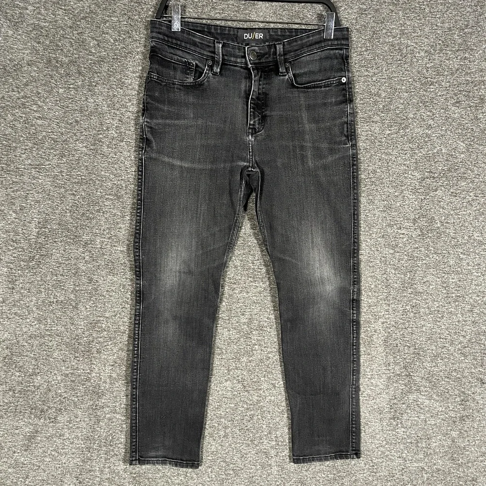 Duer L2x Slim Fit Jeans Mens 31x32 Black Grey Slim Fit Stretch Denim Performance